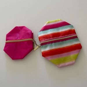 Bath and Body Works Colorful Striped and Pink Travel Toiletry Bags